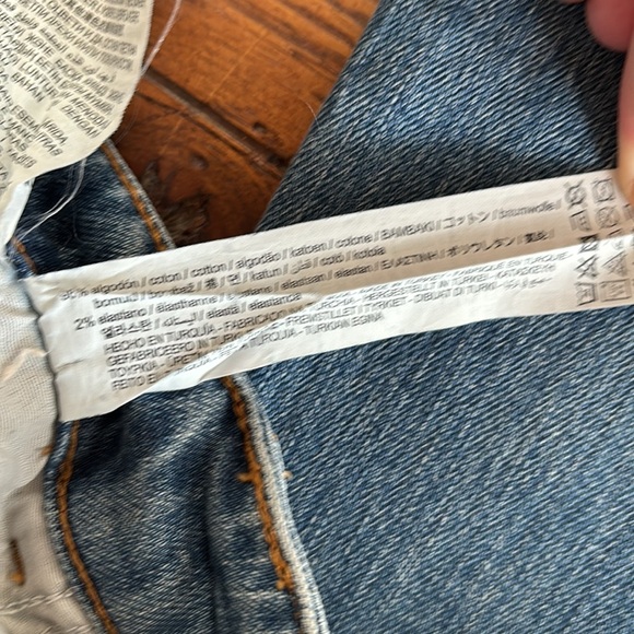 Zara Mid Rise Jeans Women’s Stretch Denim Raw Hem Mid Blue 6147/121/427 Size 10 - Picture 10 of 12